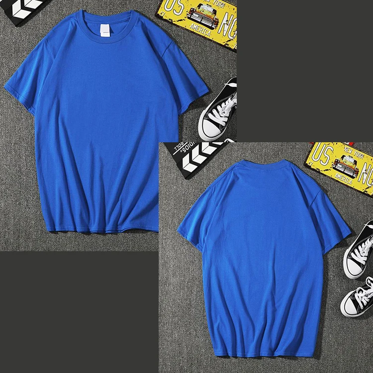 

2021 fashion trend hot new short-sleeved men's solid color T-shirt O-neck soft elastic breathable men's and women's T-shirt