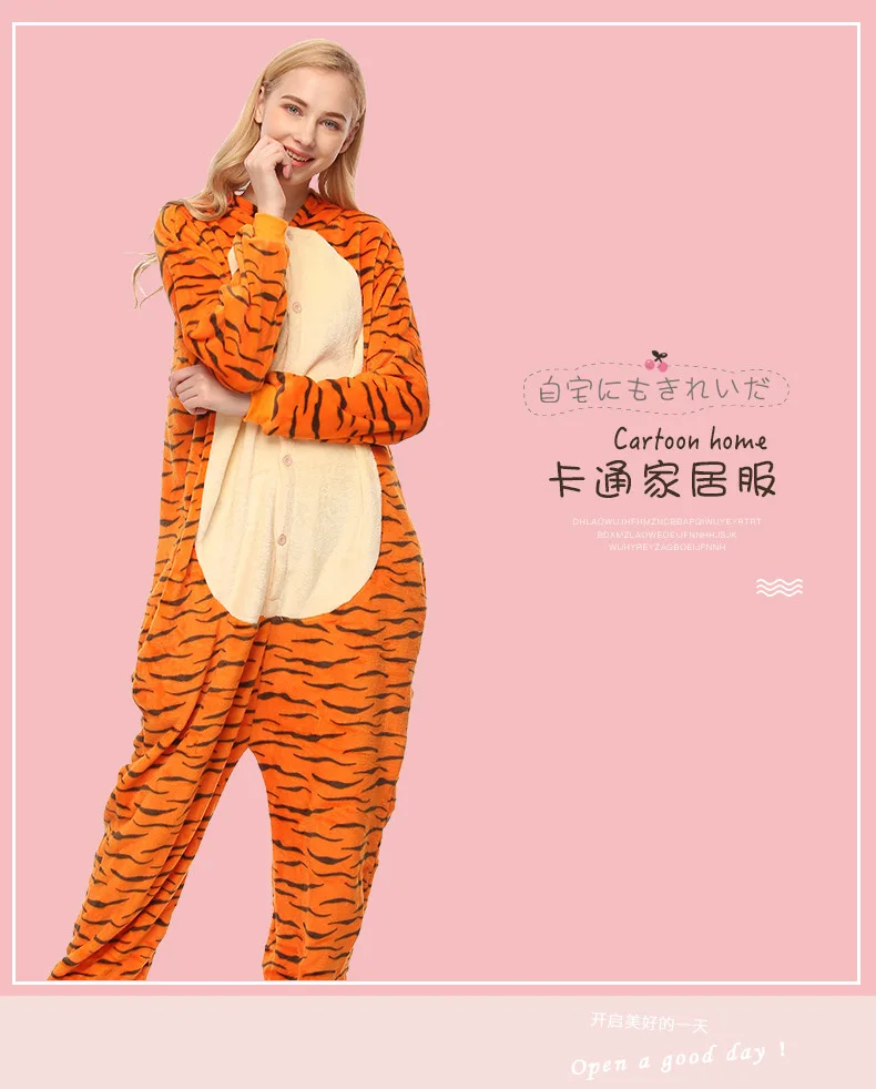 Пижама Кигуруми для взрослых Фланелевая унисекс с милым мультяшным животным |