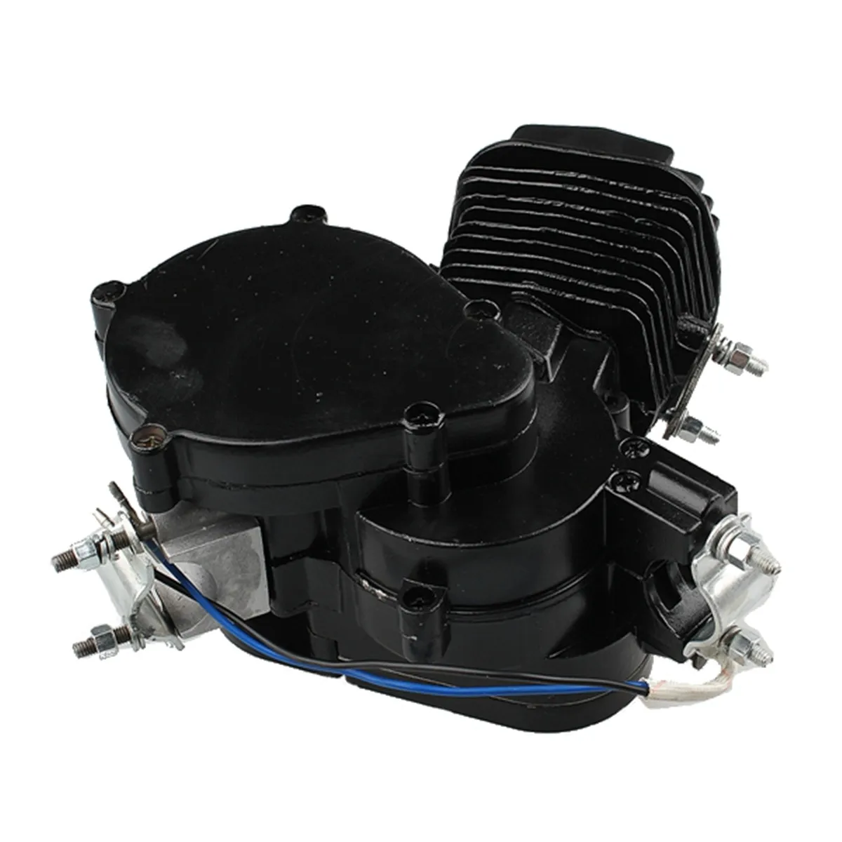 Upgraded 80cc 2 Stroke Motorized Bicycle Gas Engine Motor Kit with Speedometer Black Low Noise Low Vibration Heavy Metal