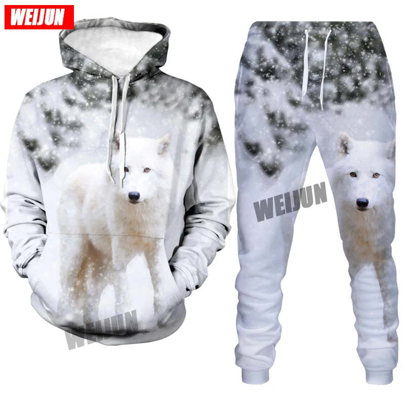 

Men's Fashion Snow Wolf Animal 3D Printing Hoodie Men's Shiny Wolf Pattern Hoodie Harajuku Sweatshirt Trend Set