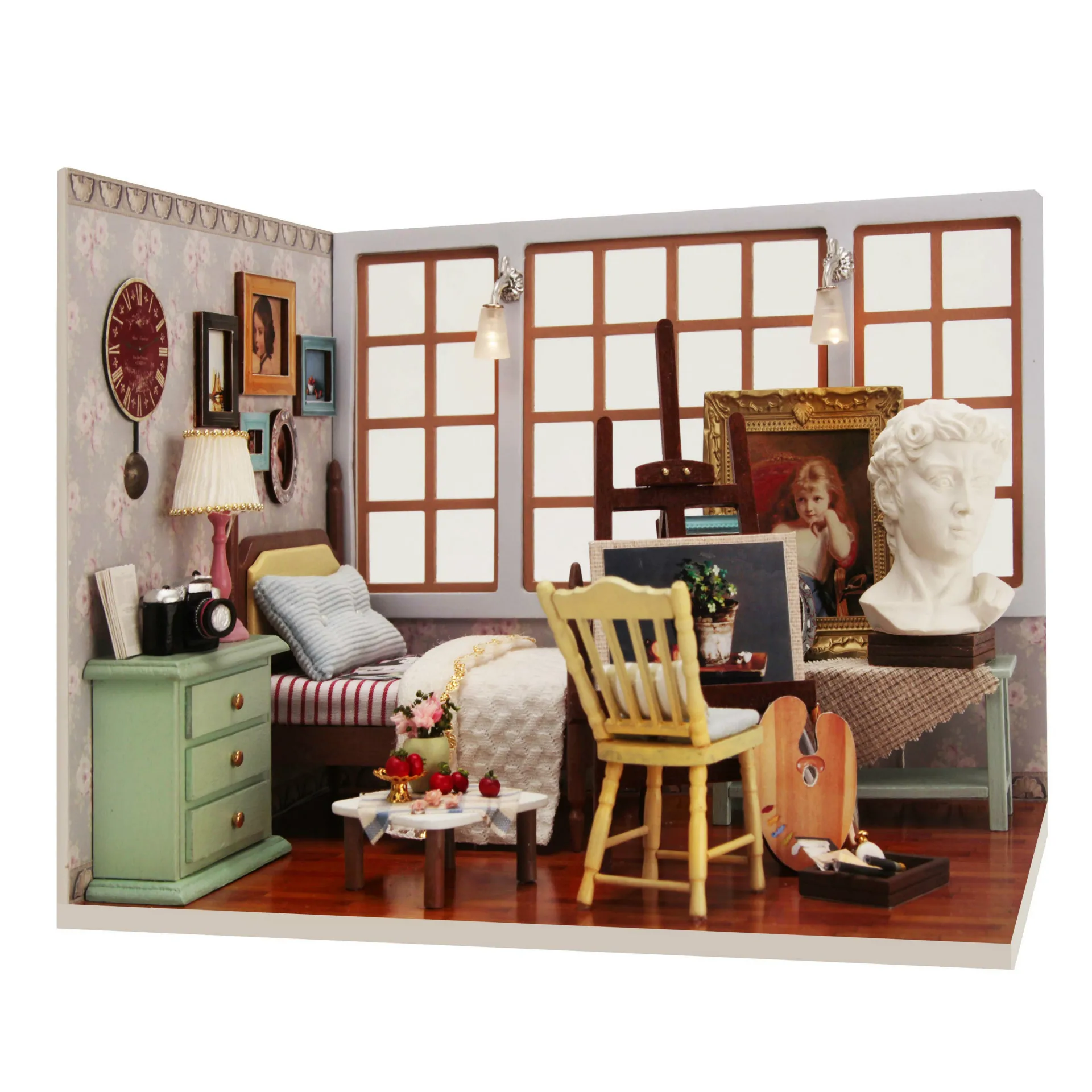 DIY кукольный домик лучшие времена мини ручная работа 3D Дерево Краска комната с