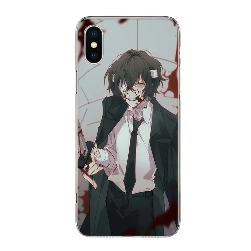 Anime Bungou Stray Dogs Dazai Osamu black Phone Case For iPhone 14 11 12 13 Pro Max Xr X Xs Mini 8 7 Plus 6 6S SE 5S Soft Fundas