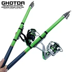 Рыболовная модель с телескопической удочкой и катушкой спиннинга, набор для путешествий по пресной воде 1,5-3,0 м