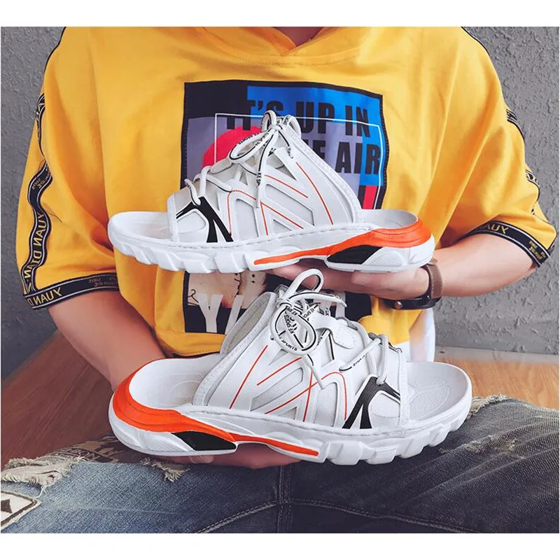 2019 Модные мужские пляжные сандалии обувь для влюбленных летние гладиаторы