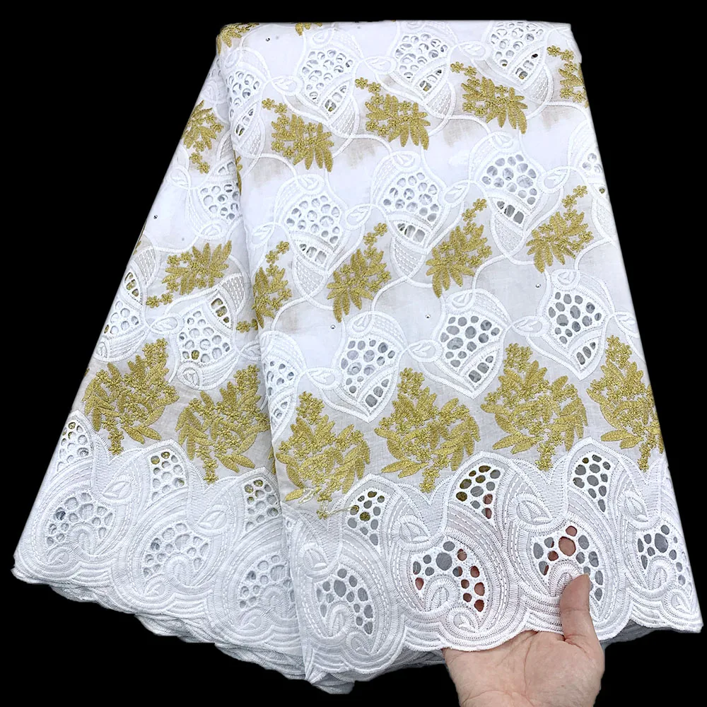 

Swiss voile lace in switzerland gold african lace fabric embroidery swiss lace fabric 2.5yards cotton fabric for dress YC-B79