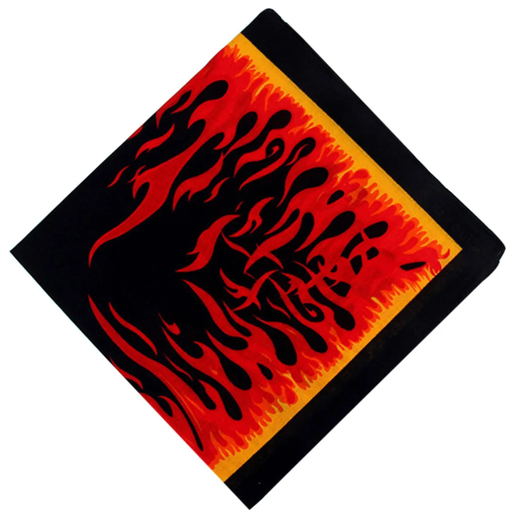 Женский шарф с принтом пламени женский квадратной головкой шарфы бандана