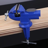 light duty mechanic clamp on table vise 360 degree swivel base cast iron table top clamp press vice with anvil