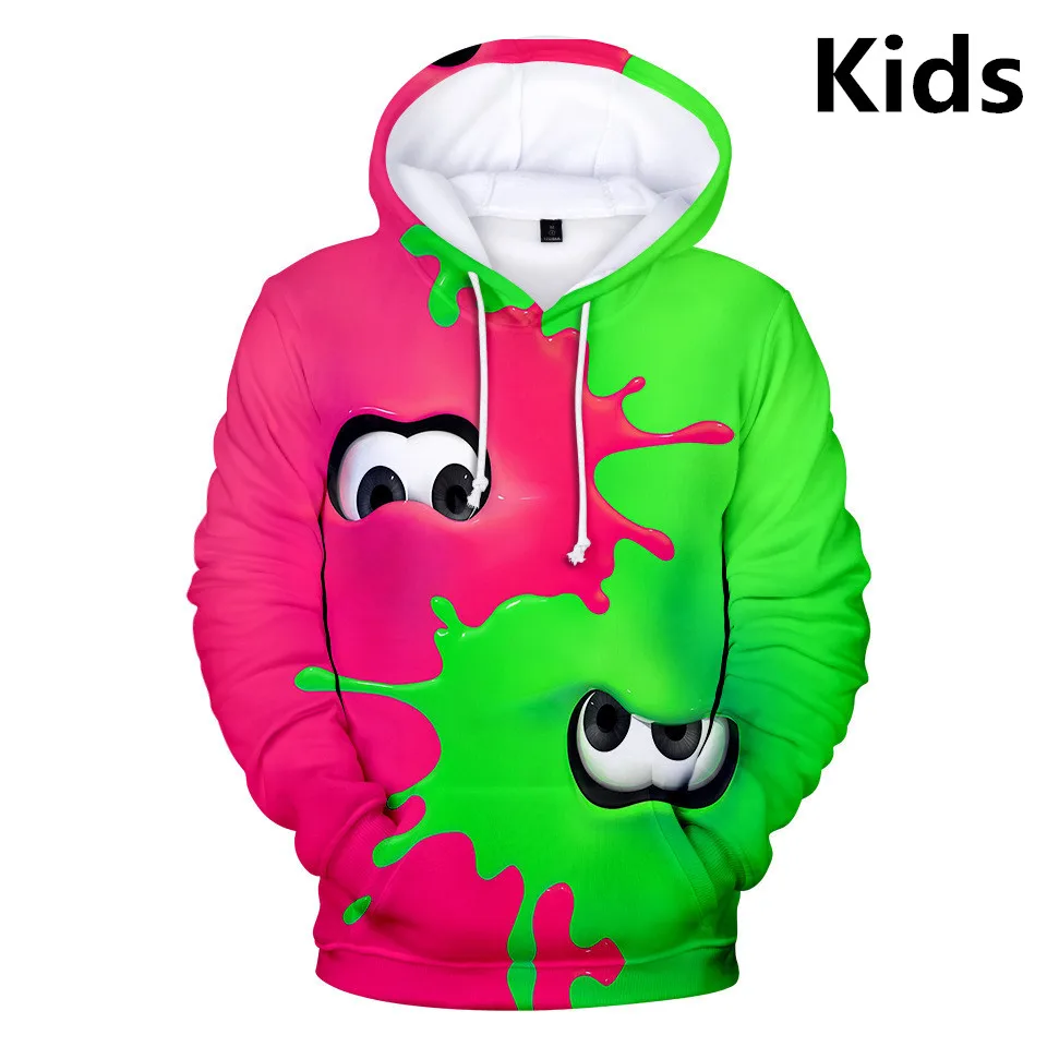 

2021 New Game Splatoon Boys Girls Hoodie Children's anime cartoon hoodie Harajuku Sweatshirt Jacket Kids Pullovers Streetwear