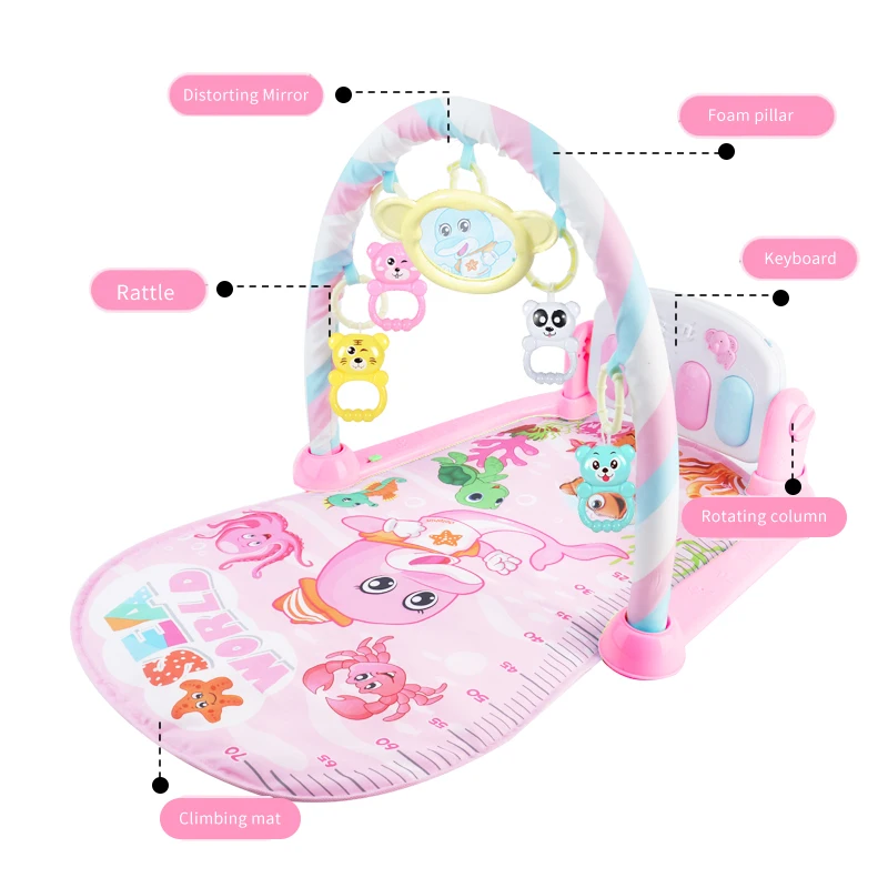 Игровой коврик детский для ползания музыкальный погремушка пазл обучающая