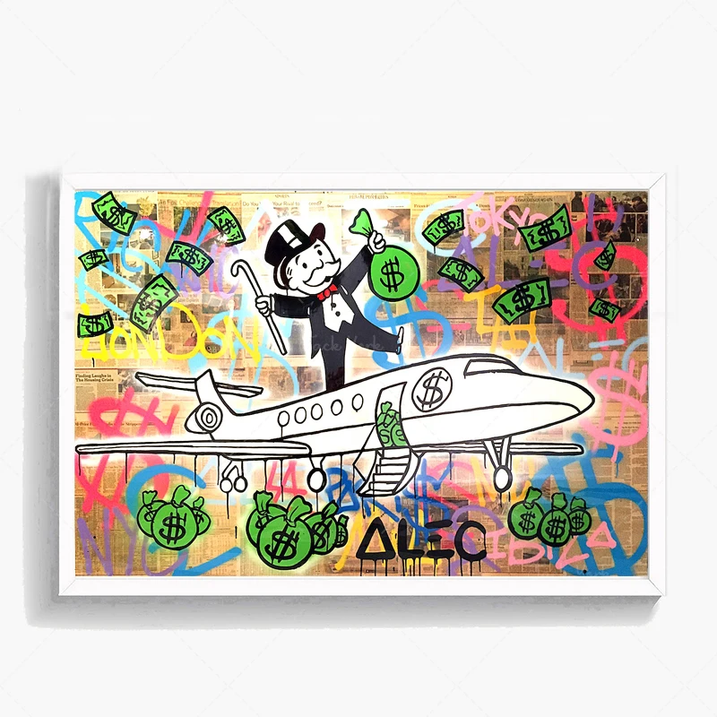 Домашний декор холст монополия печать граффити плакат современное настенное