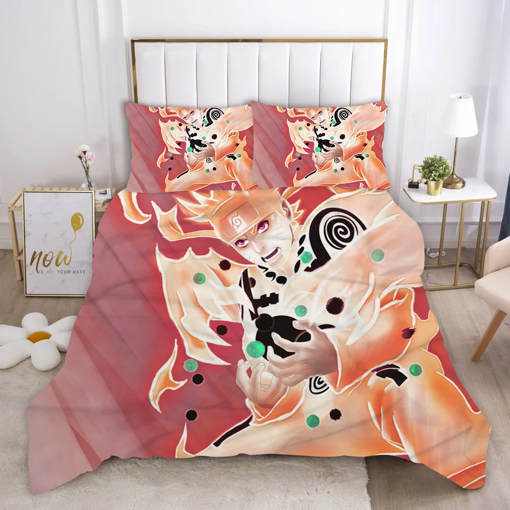 Комплект постельного белья из 2/3 предметов с рисунком Наруто одеяло домашний