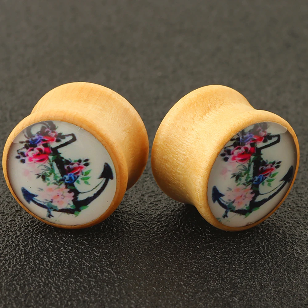 TIANCIFBYJS деревянное седло ушной наконечник двойной расклешенный логотип телесный