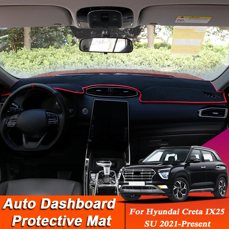 

Car Styling For Hyundai Creta IX25 SU 2021-PresenLHD&RHD Dashboard Mat Protective Interior Anti-Pad Shade Cushion Auto Accessory