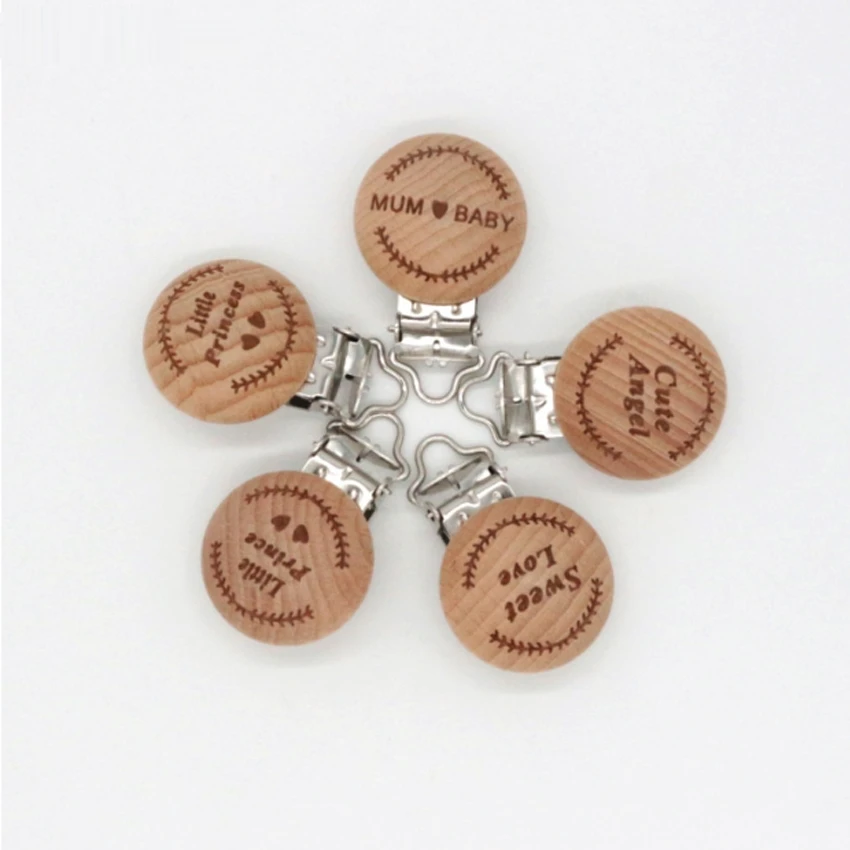 Kwd 5 шт./лот металлическая натуральная деревянная детская соска держатель зажим