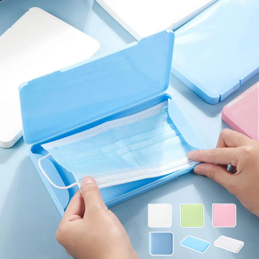

5pcs/lot Dustproof Face Mask Organization PP Material Mask Storage Case Temporary Save Mask Clips Box Container Organizer