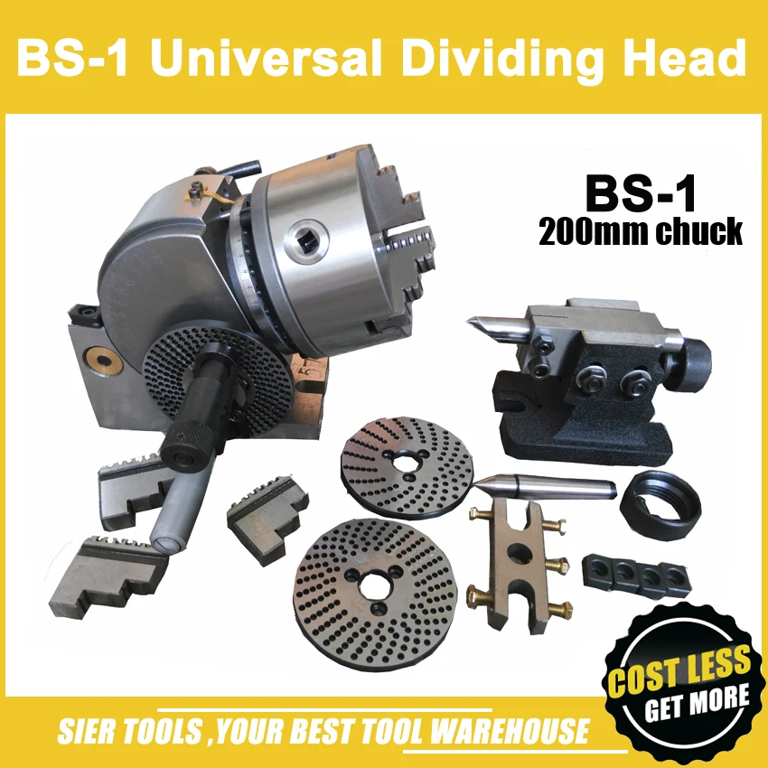 

BS-1 UNIVERSAL INDEX CENTERB/Universal dividing head for milling machine/With 200mm 3-jaw chuck