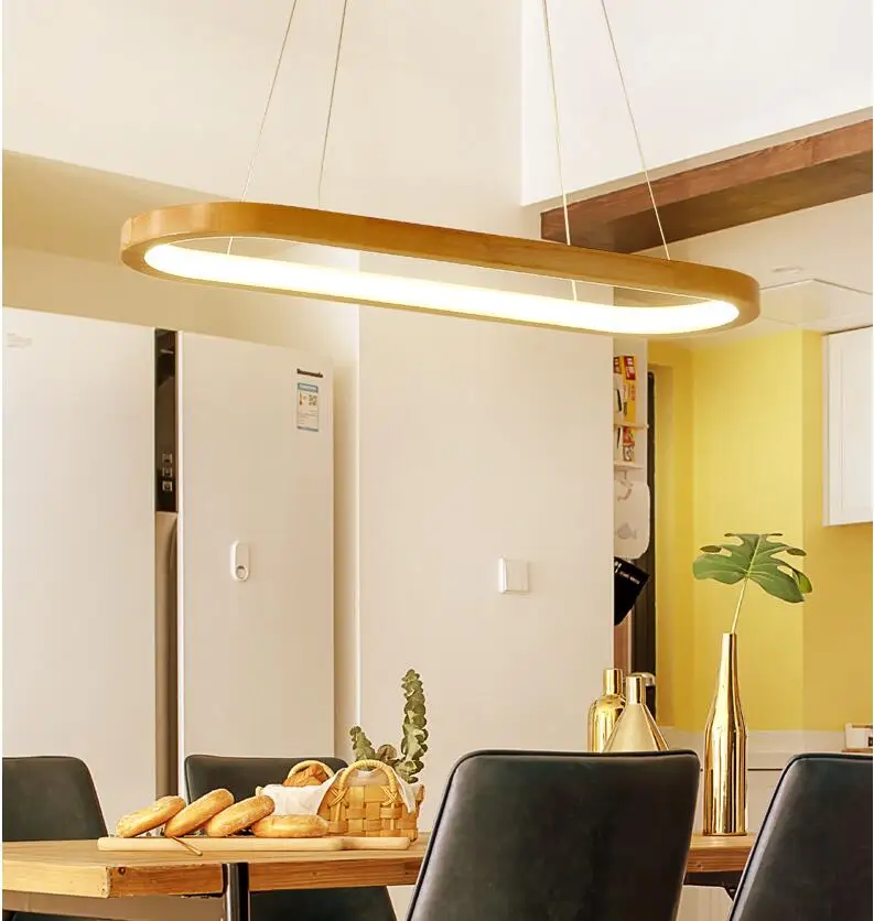 Nordic log restaurant bar chandelier simple Japanese LED fashion creative personality study circle dining room lamp | Лампы и