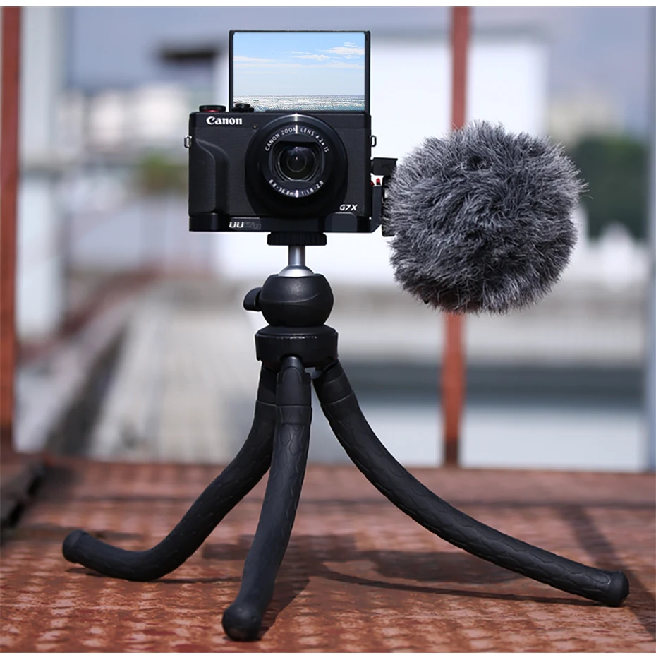 UUrig R016 микрофон L Пластина для Canon G7X Mark III удобный алюминиевый L кронштейн с холодным башмаком для микрофона светодиодный свет