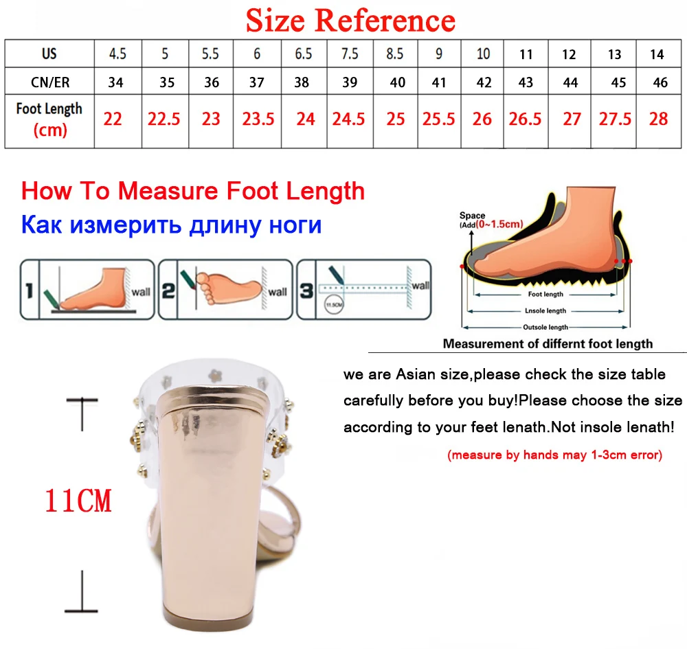 

Gold Slippers Ladies Clear PVC Jelly Narrow Band High Heels Flower Jewelry Summer Women Sandals Slippers Peep-Toe Chunky-Heel