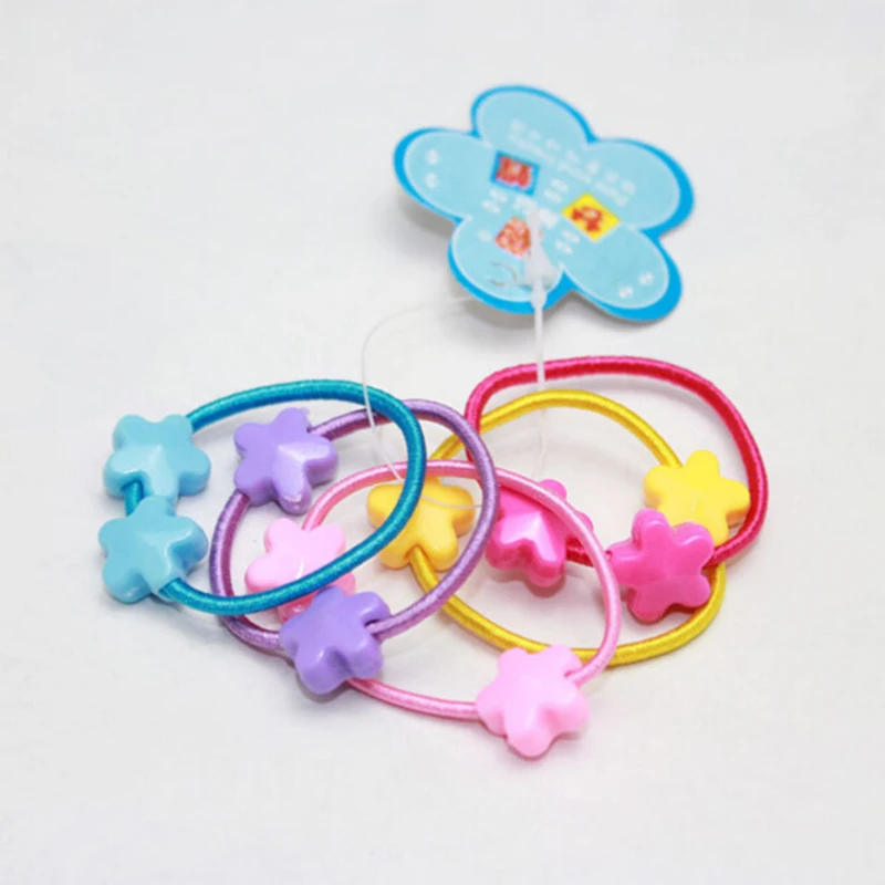 

50 Pcs Children Elastic Rubber Hair Rope Band Ponytail Holder for Kids Girl Mix Assorted Colors