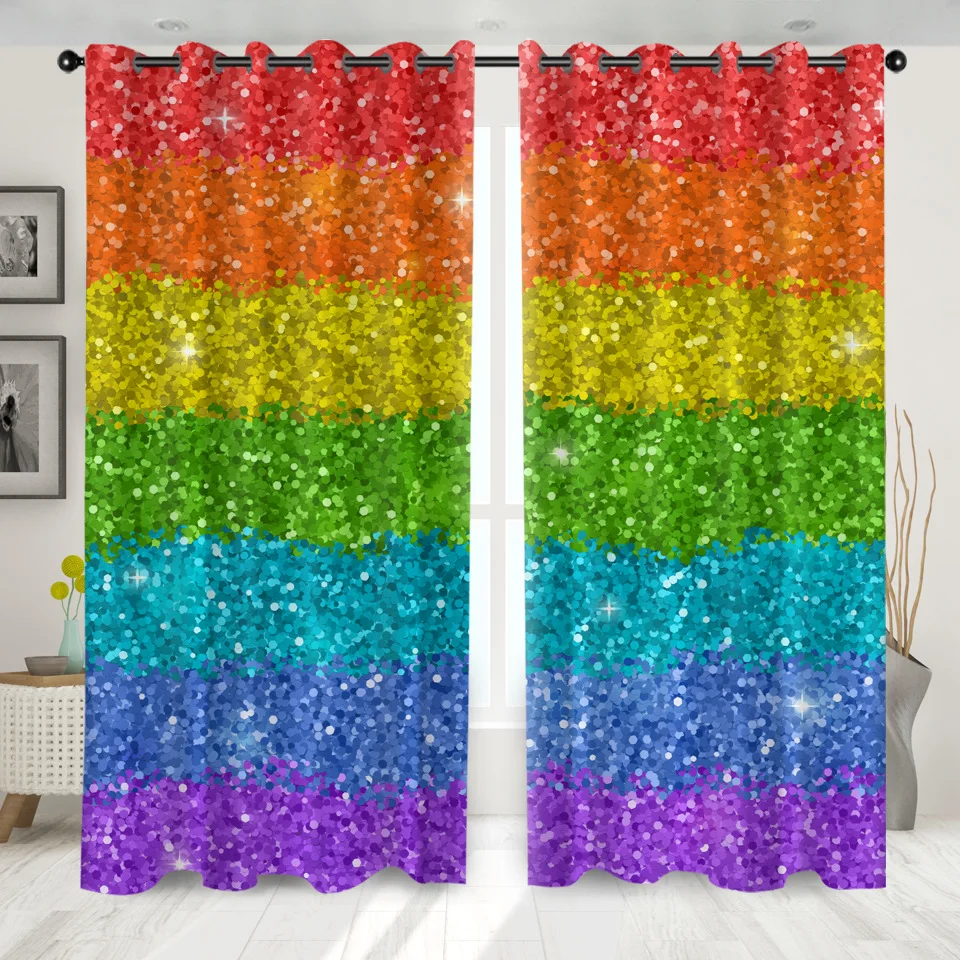 Мягкие радужные оконные затемняющие шторы SOFTBATF для гостиной спальни