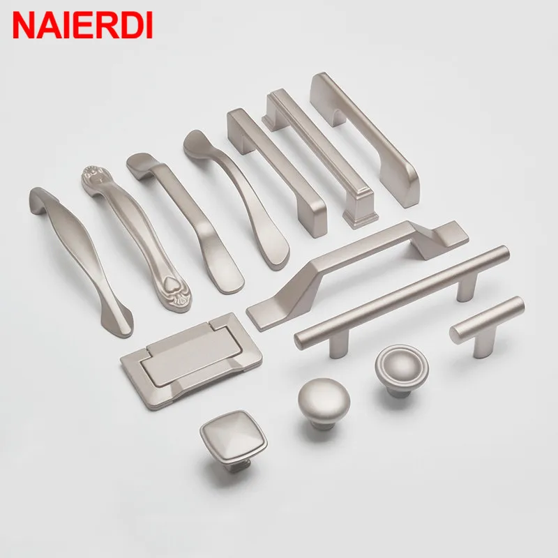 Перламутровые никелевые ручки для шкафа NAIERDI выдвижных ящиков из алюминиевого