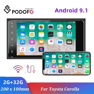 Автомагнитола Podofo, 2 Din, 7 дюймов, Android 9,1, GPS, Bluetooth, FM, AUX, USB, для Toyota Corolla