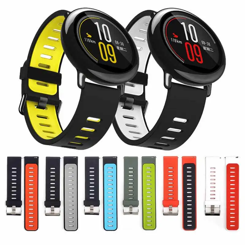 Для huawei GT2 46 мм Galaxy watch Замена для xiaomi huami Amazfit GTR 47 умные часы ремешки силиконовые