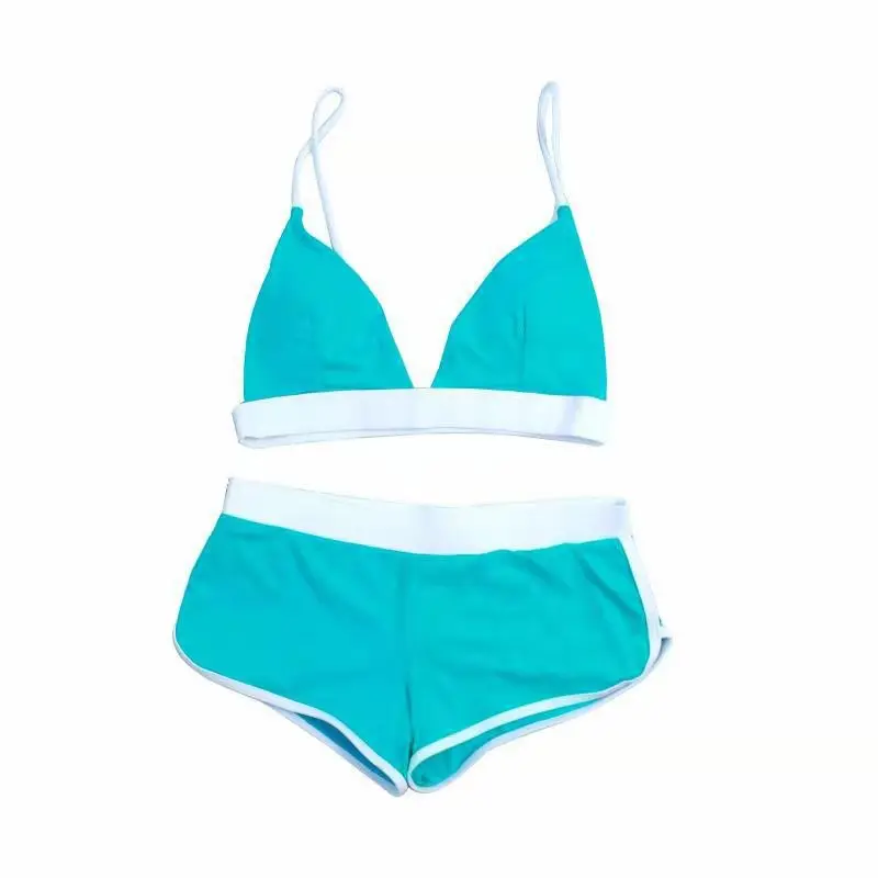 Женский комплект бикини с треугольным вырезом купальный костюм из двух