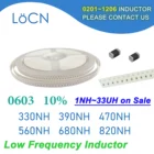 4000 шт. 0603 1608 10% SMD чип индуктор 330NH 390NH 470NH 560NH 680NH 820NH Многослойные ферритовые индукторы высокого качества NH K