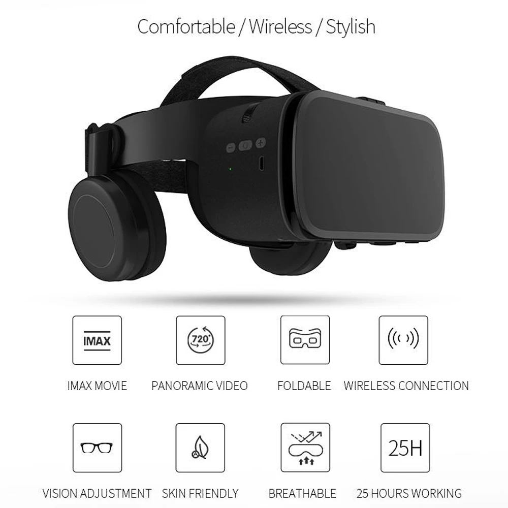 VR Bobovr Z6 Bluetooth 3 D шлем виртуальной реальности 3D очки гарнитура видео для телефона