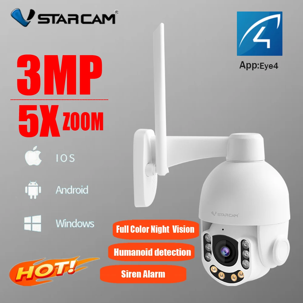 Vstarcam 5 кратный зум 3MP HD IP камера Встроенный микрофон Wifi наружная