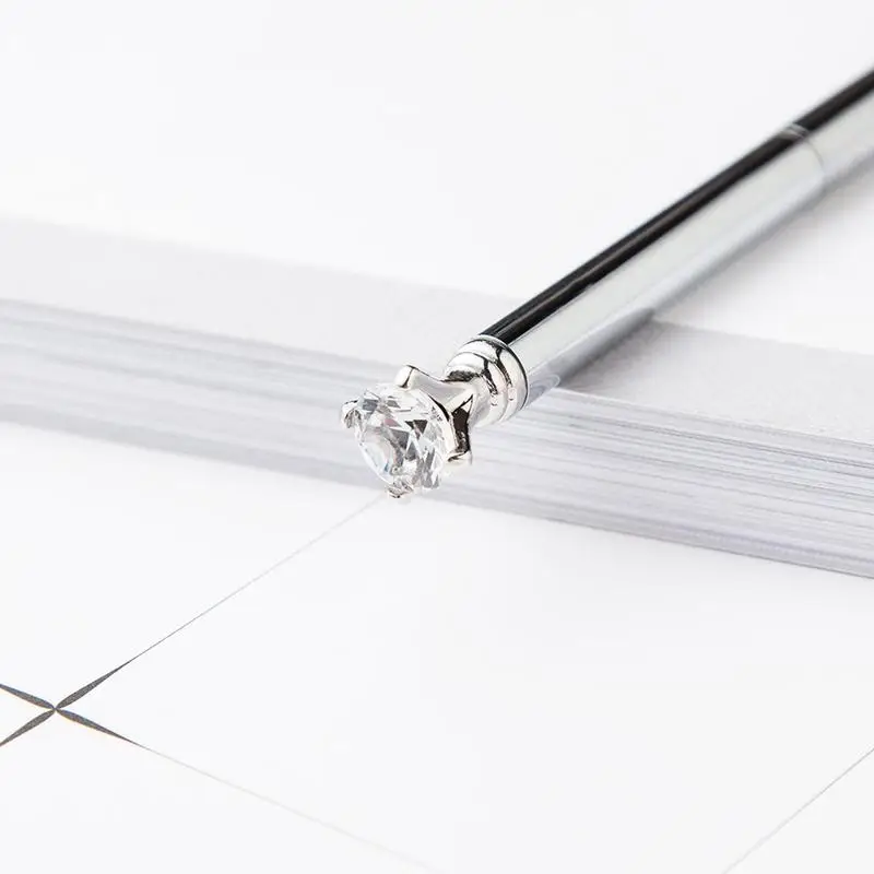 

2019 New Style Kawaii Smooth Crystal Metal Pen Creative Silver Beautiful Fashion Gold Pen School Supplies Plating Office Z6A0