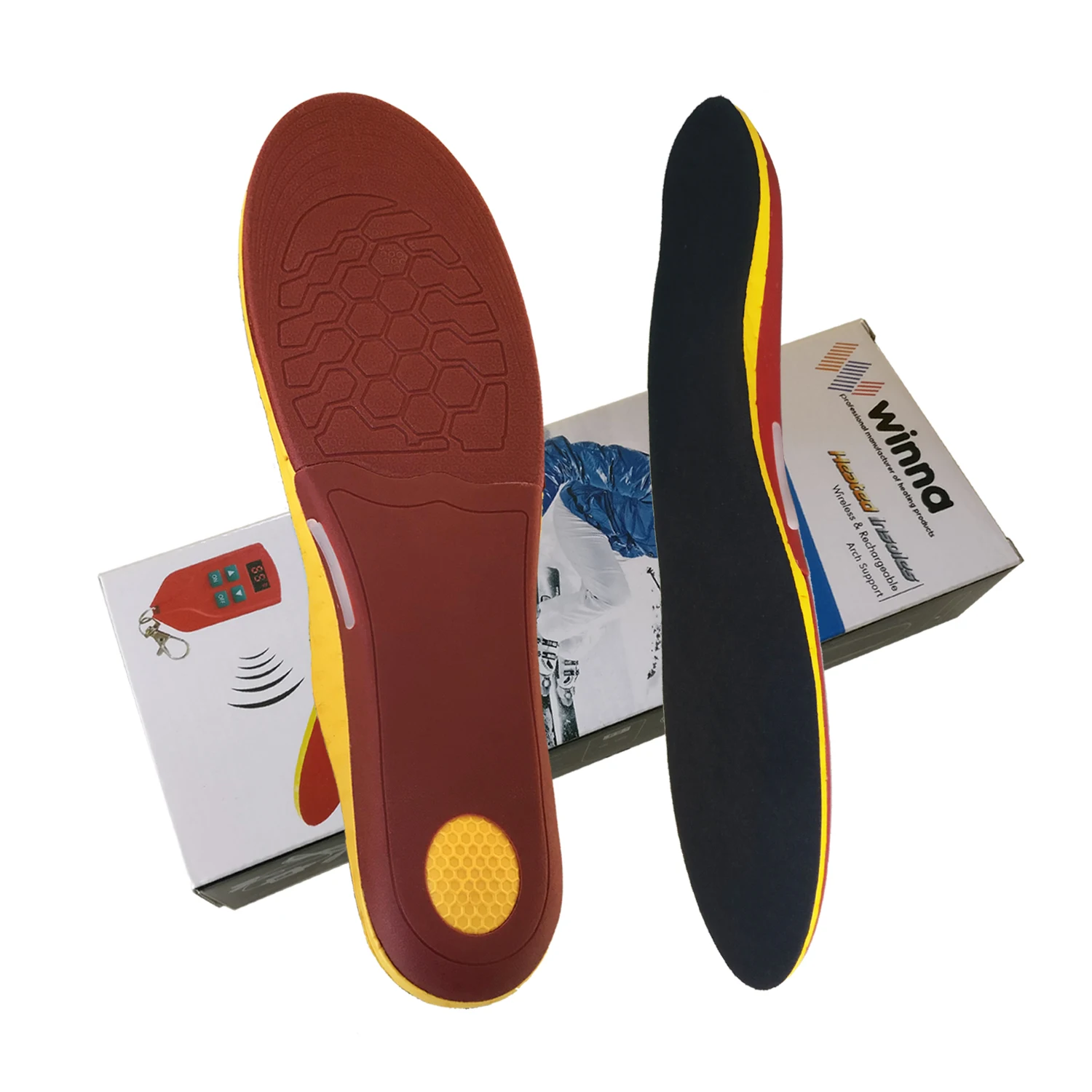 

Orthopedic Heated Insoles Rechargeable Remote Control Thermal Shoes Pad Foot Warmer Outdoor Work Ideal for Skiing Hunting Hiking