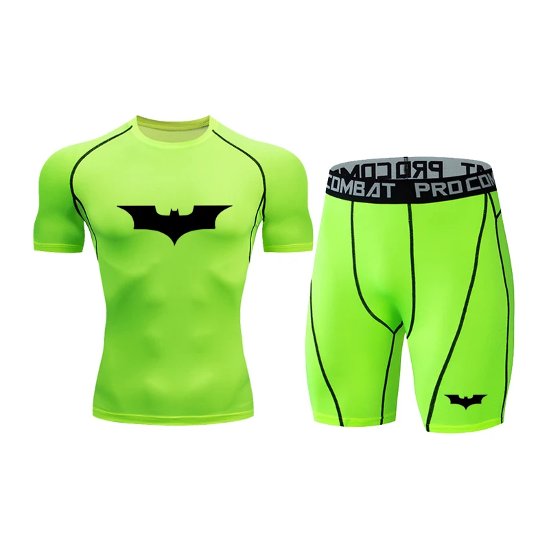 

Men's Sports Suit Compression Tracksuit Fitness Gym Clothes For Jogging Sets Run Sportwear Training Workout Tight T Shirt Shorts