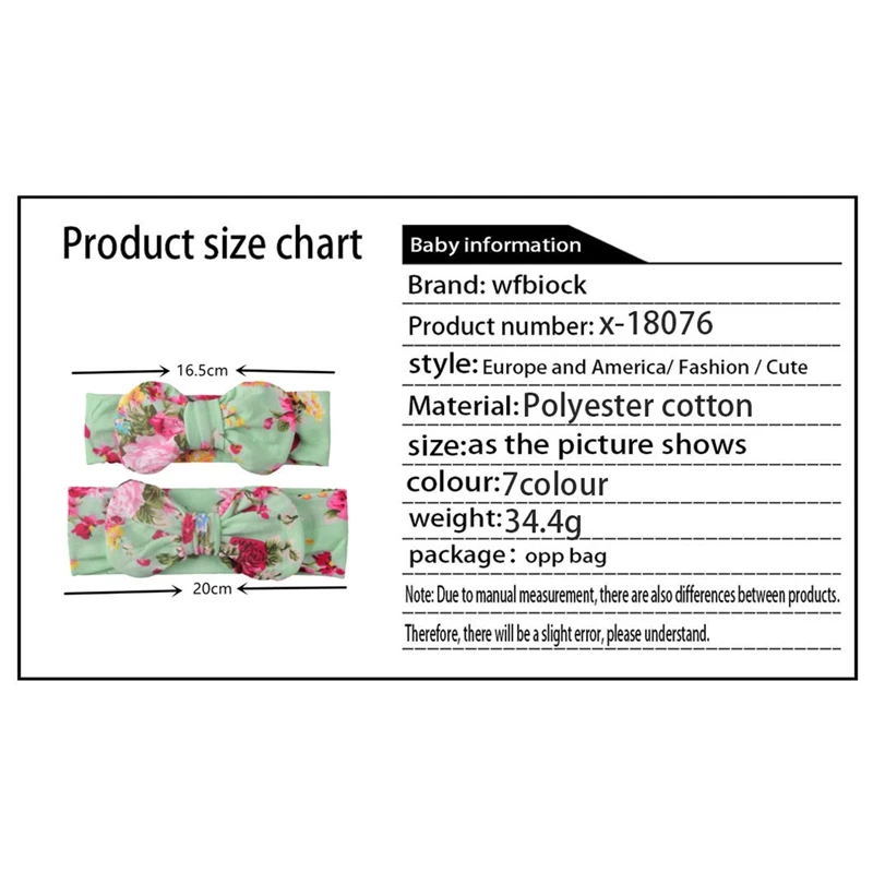 

2Pcs/Set Baby Headbands Mother Baby Mom Daughter Hairband Floral Print Parent Child Hair Accessories Knot Headband New 2 Size