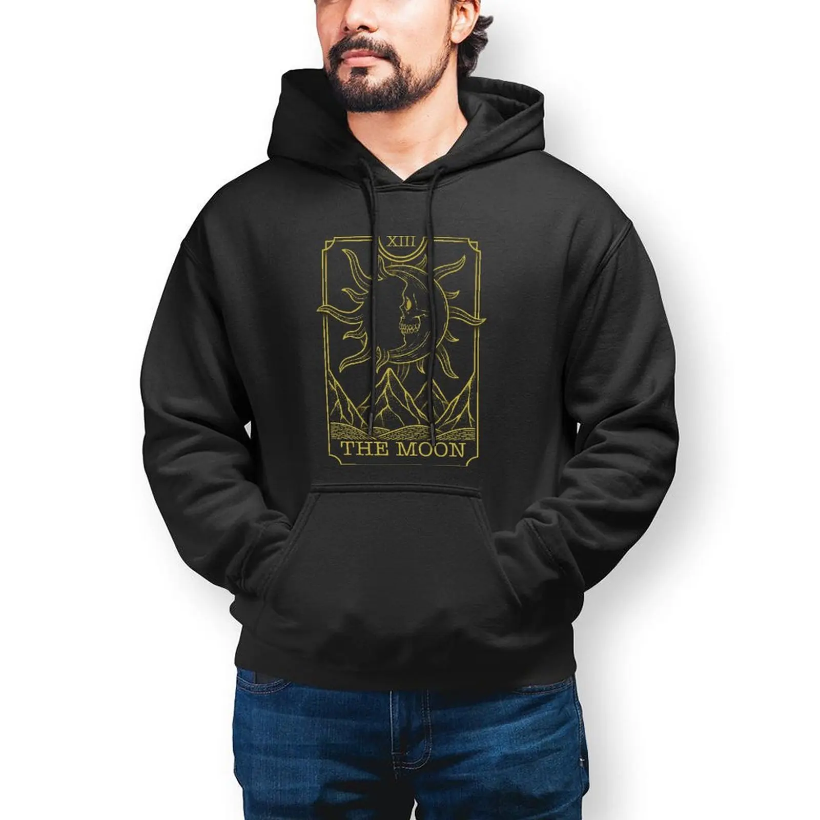 

Sun Moon Hoodies Cotton Outdoor Pullover Hoodie Warm Long Fashion Hoodie XXXL Mens
