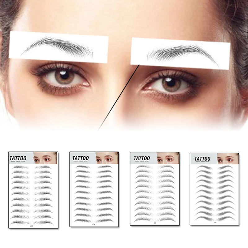 4D Наклейка для макияжа бровей бионическая Полуперманентная водостойкая