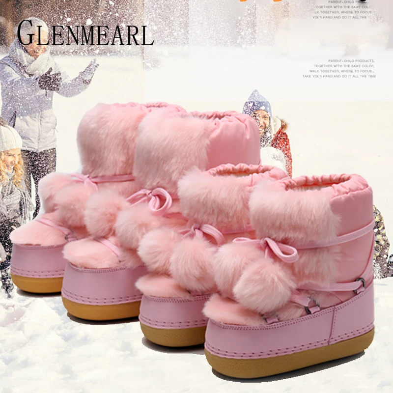 Зимние ботинки Женская обувь теплые хлопковые носки с маленькими пушистыми