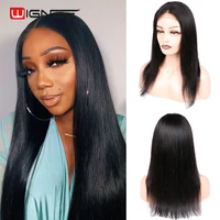 wignee 4x4 lace closure straight hair human wigs for women 150 density remy brazilian natural black hair swiss lace human wigs