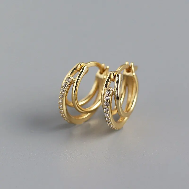 

A00795 New Arrivals Bohemian Charms Zircon Multilayer Ear Buckle for Women Real 925 Sterling Silver Punk Unisex Earrings
