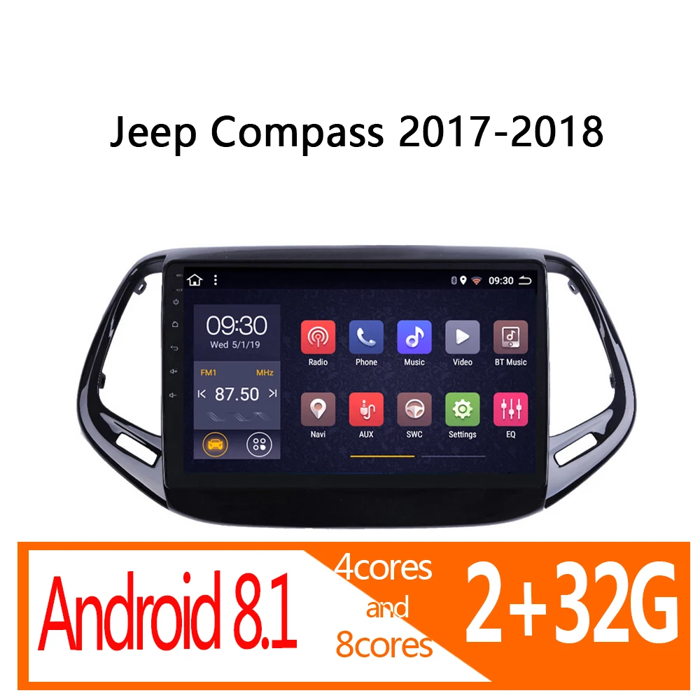 Автомагнитола на android для Jeep Compass 2017 2018 автомобильное радио coche аудио