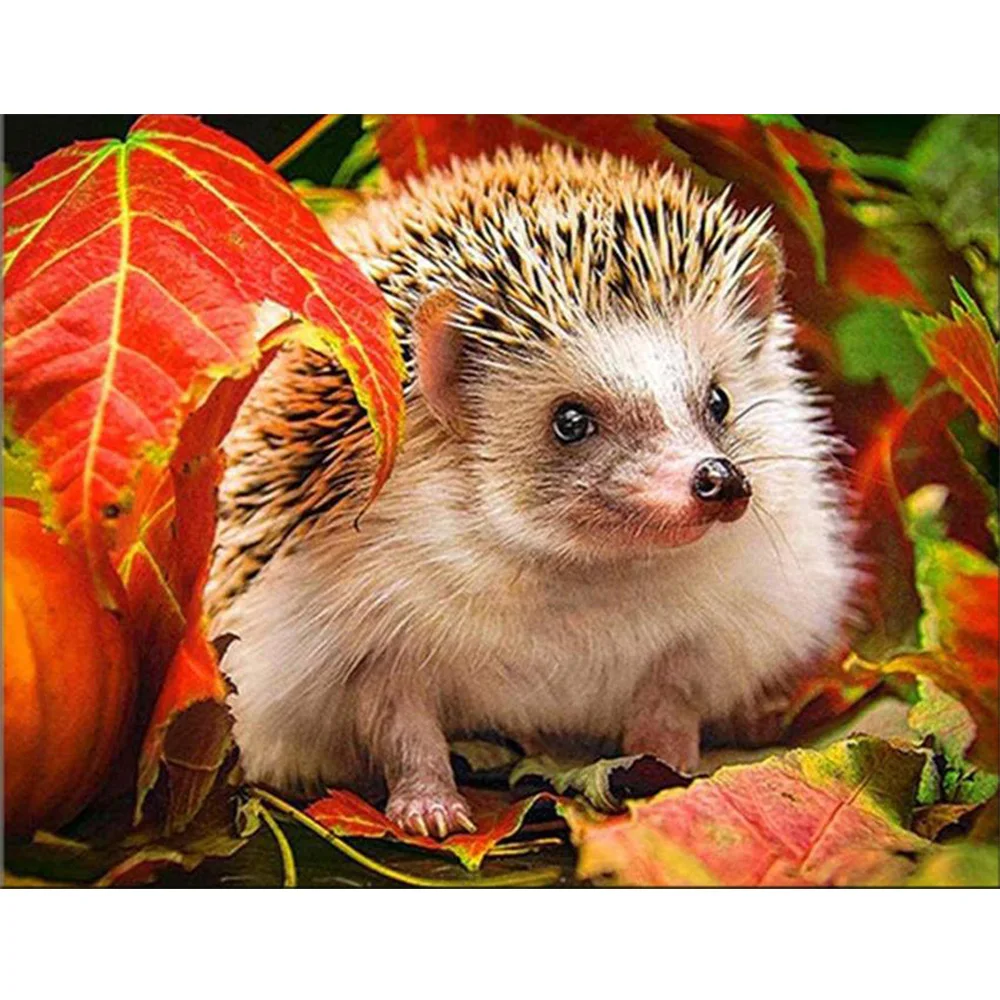 

5D DIY Maple leaf, hedgehog Diamond Painting Full Square round Diamond Painting Embroidery Sale Rhinestones Pictures home decor