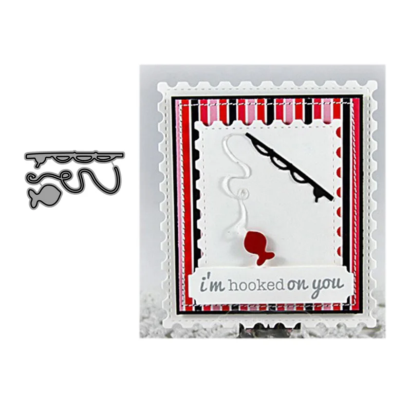 CH Удочка Металлический Трафаретный вырубной штамп 3D &quotсделай сам&quot Скрапбукинг