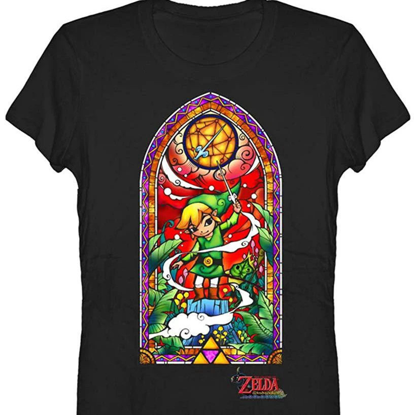 Принт чистый хлопок мужская легенда о Зельде ветряная футболка для