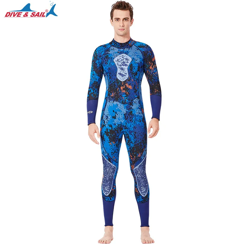 Цельный гидрокостюм 3 мм неопреновый для дайвинга Камуфляжный мужской женский