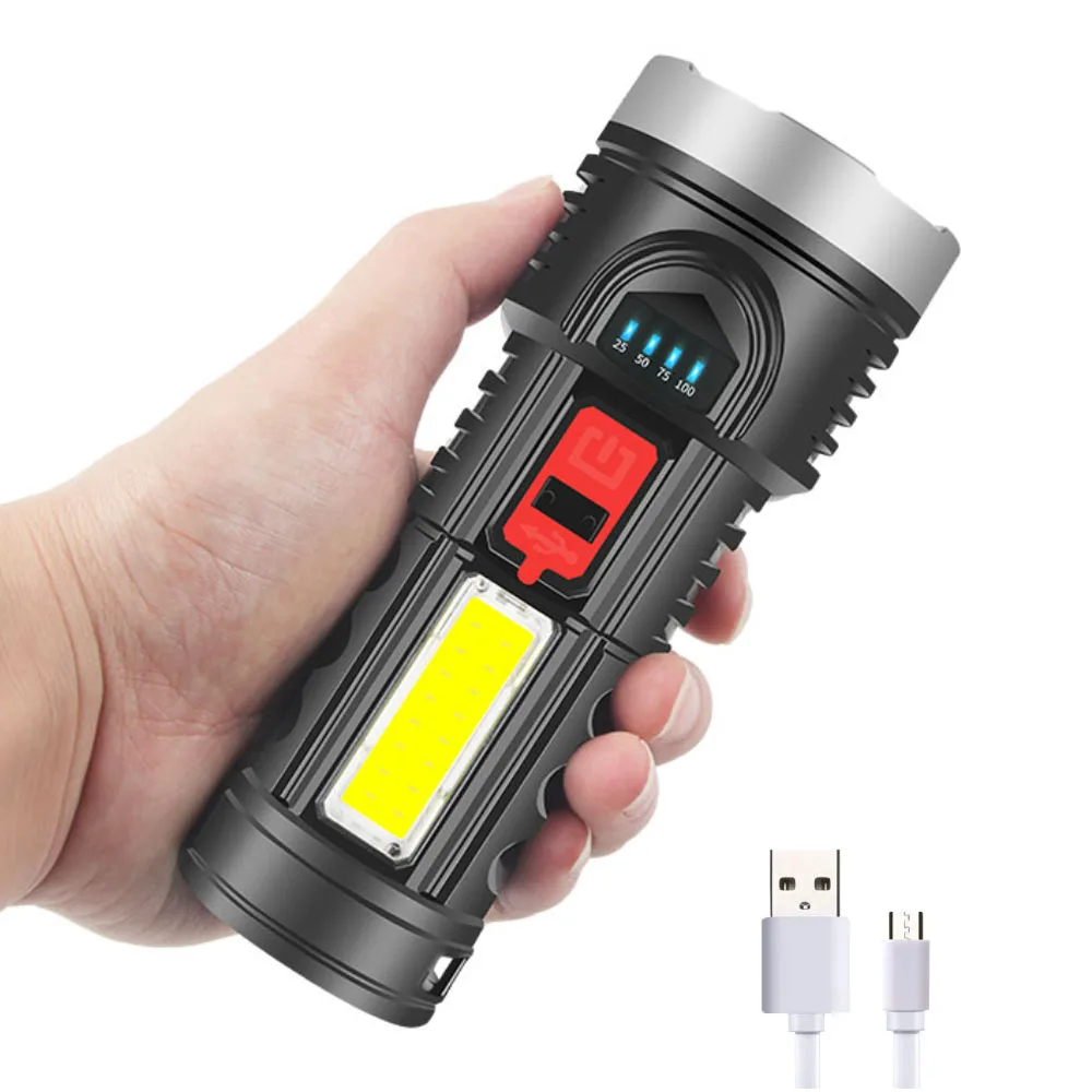 Умная ксеноновая COB Светодиодная тактическая лампа 12 Вт 1500 мАч USB перезаряжаемая