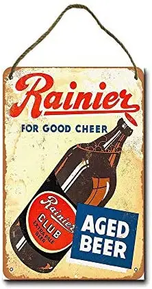 

Metal Sign 8x12 Inch 1934 Rainier Club Extra Pale Beer Wall Decor Hanging Sign