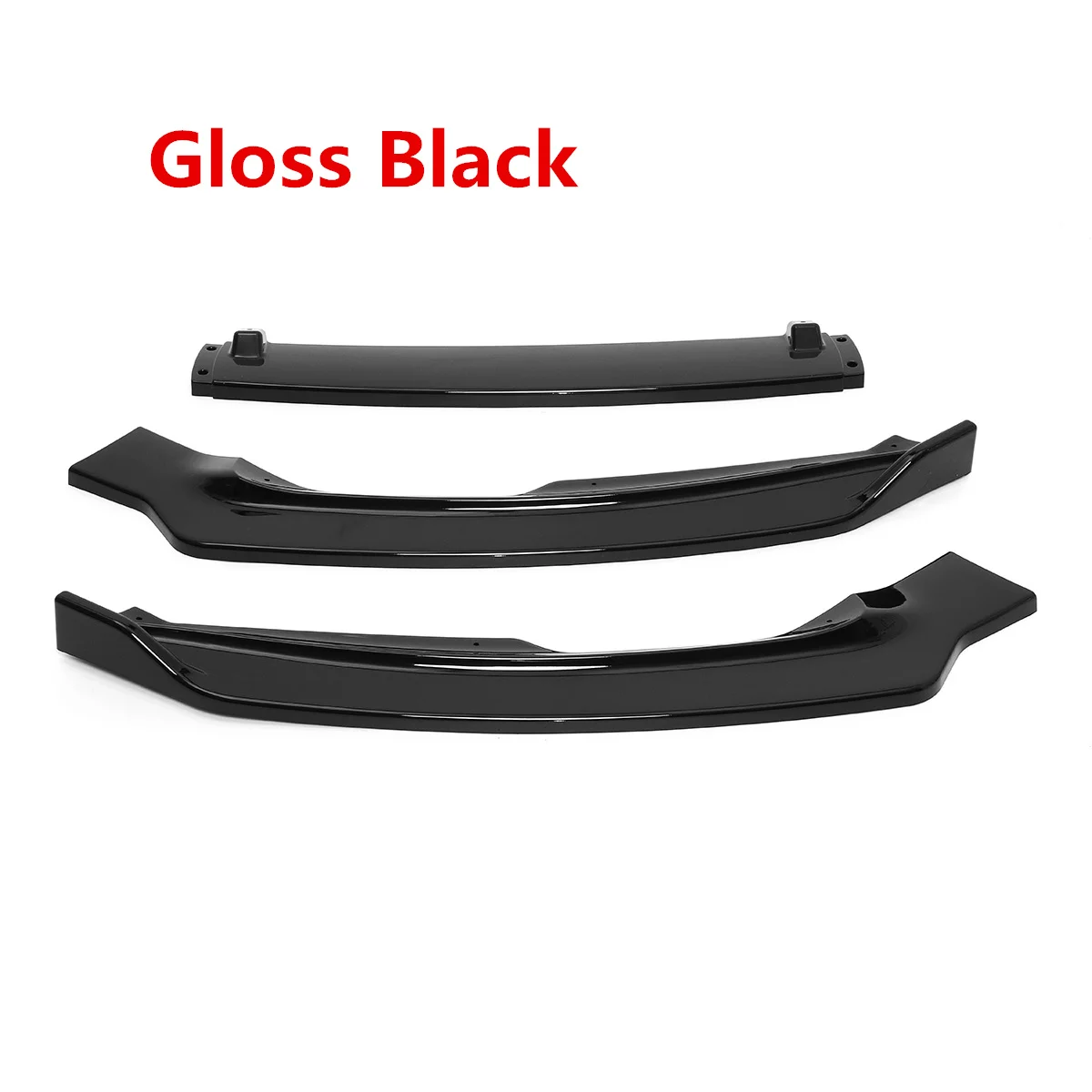 Gloss Black 3 шт., автомобильный передний бампер, сплиттер, для губ, для тела, подбородок, комплект, спойлер, диффузор, протектор, защита для Ford, для Fusion, для Mondeo - Цвет: Gloss Black