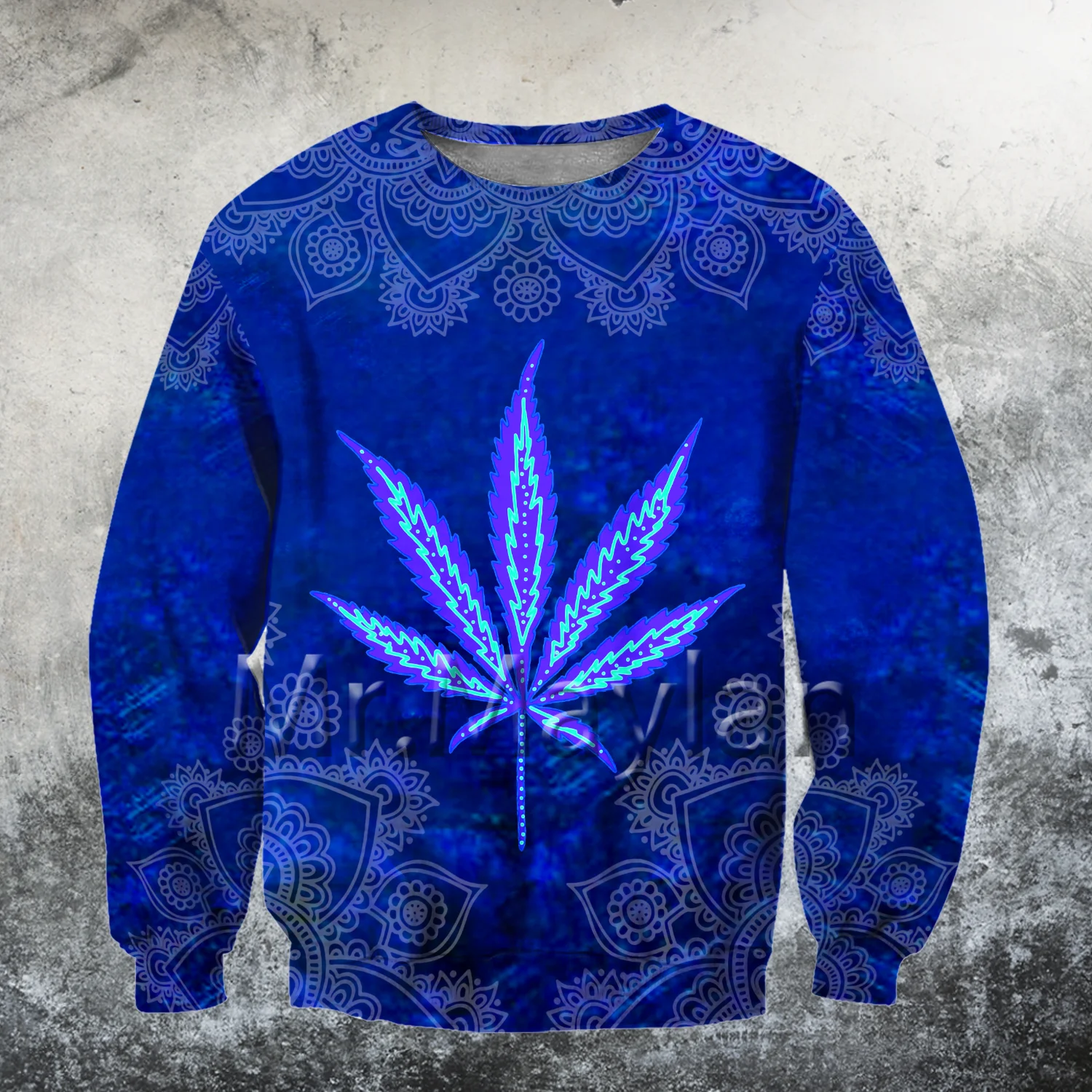 hemp Weeds royal Hippie Mandala Trippy Abstract Psychedelic 3d hoodies/Sweatshirt Winter Autumn Long sleeve streetwear-7 | Мужская